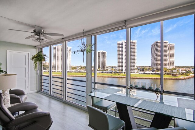 44 Yacht Club Dr Unit 609, North Palm Beach, FL 33408 - sunroom / solarium with a water view