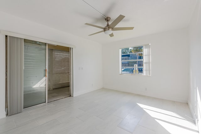 unfurnished bedroom with ceiling fan