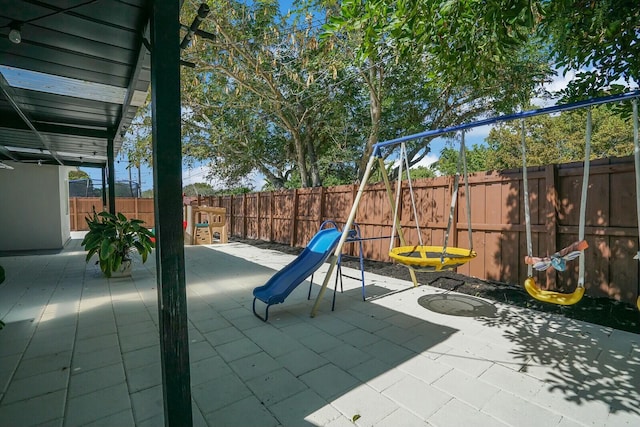 view of play area featuring a patio area