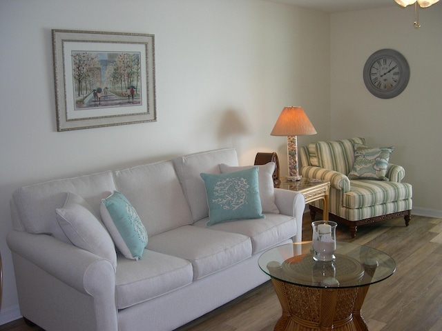 living room featuring hardwood / wood-style floors