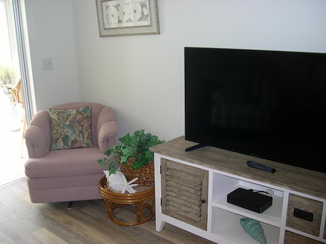 sitting room featuring light wood-type flooring