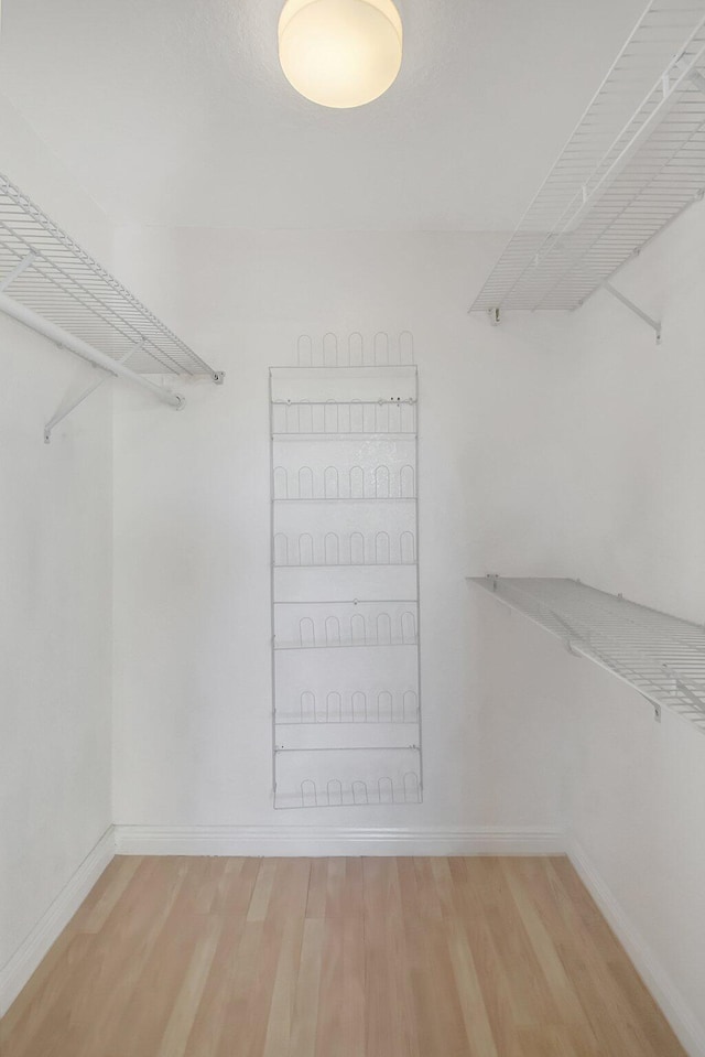 walk in closet featuring hardwood / wood-style floors