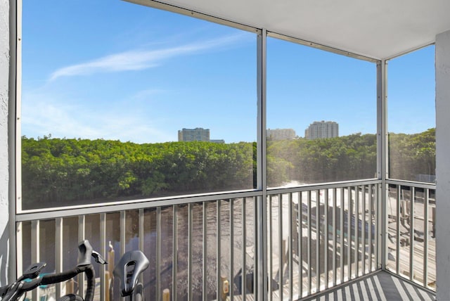 view of unfurnished sunroom