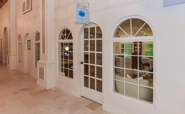 interior space featuring french doors