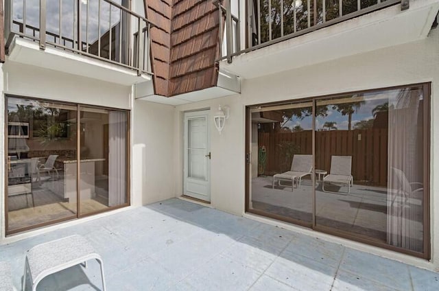 view of patio / terrace featuring a balcony