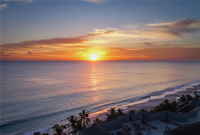 property view of water with a beach view