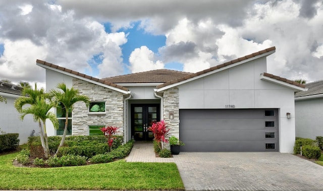 modern home featuring a garage