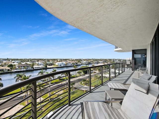 balcony with a water view