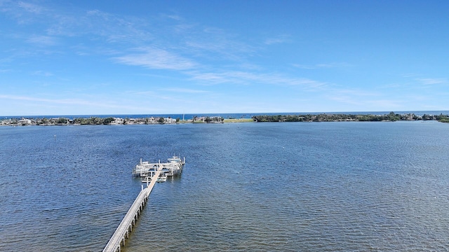 water view with a boat dock