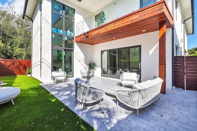 view of patio with an outdoor hangout area