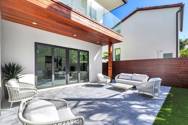 view of patio featuring outdoor lounge area