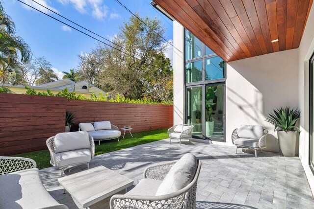 view of patio featuring an outdoor living space