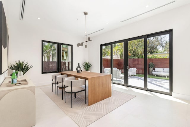 dining area with french doors