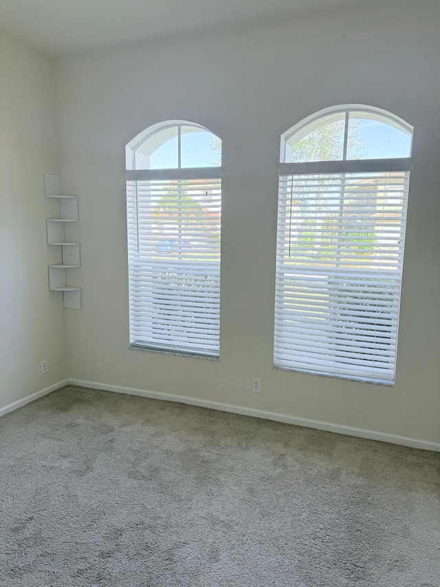 carpeted spare room featuring plenty of natural light