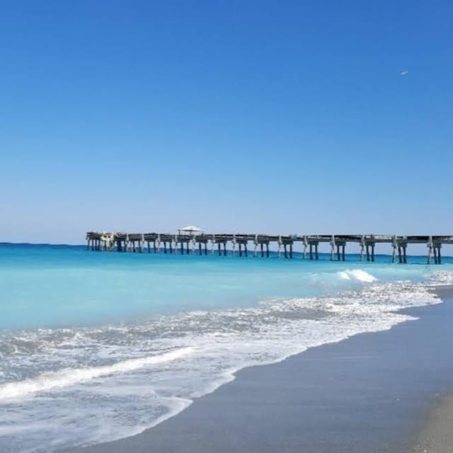 property view of water featuring a view of the beach