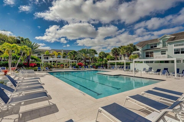 view of pool with a patio