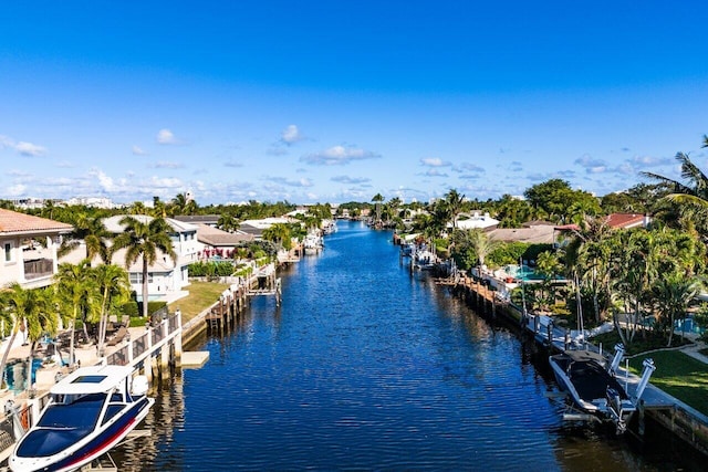 exterior space featuring a boat dock