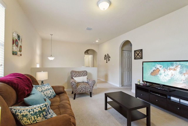 view of carpeted living room