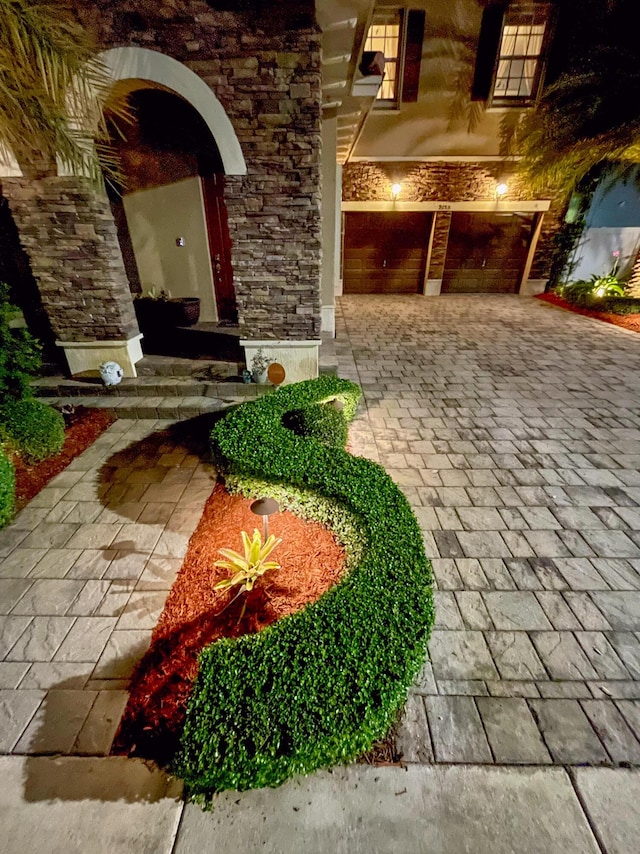 property entrance featuring a garage