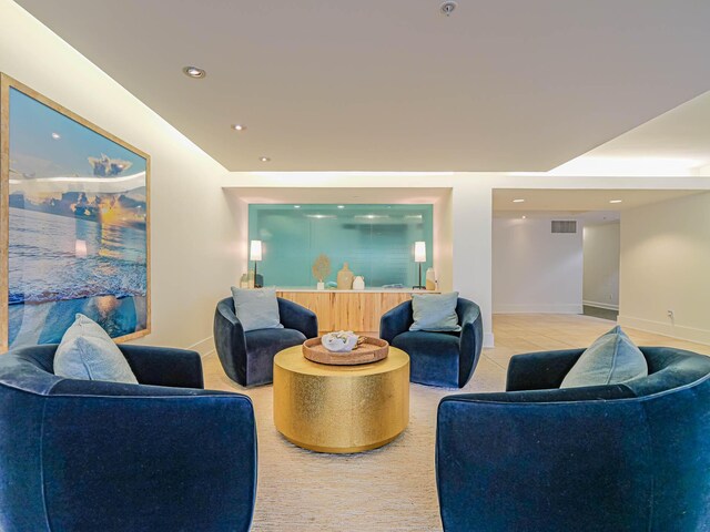 3554 Ocean Dr Unit Ph4S, Vero Beach, FL 32963 - living room featuring recessed lighting, visible vents, and baseboards