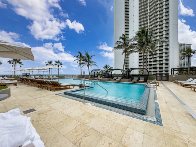 view of pool with a patio