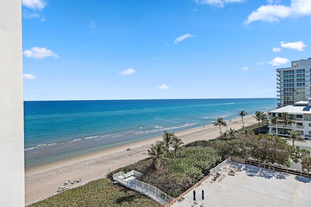 water view with a view of the beach