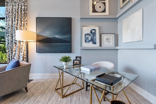 office featuring plenty of natural light and wood-type flooring