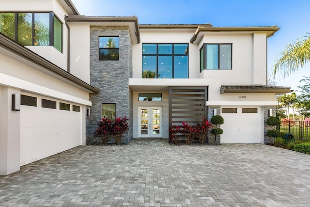 view of front of home with a garage