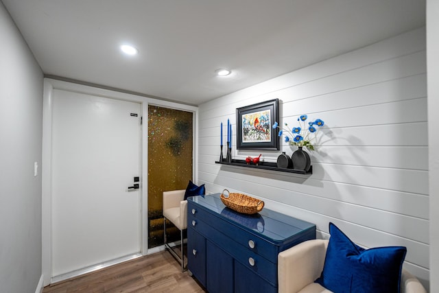 interior space with hardwood / wood-style floors