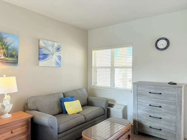 sitting room with carpet flooring
