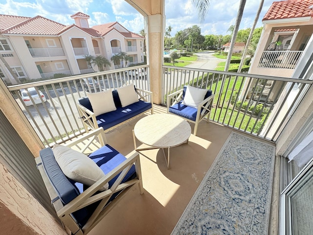balcony with a residential view