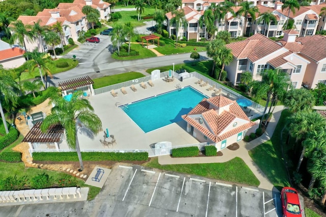 bird's eye view featuring a residential view