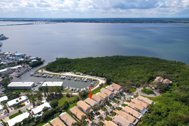 143 Pepper Ln, Jensen Beach, FL 34957 - birds eye view of property featuring a water view and a view of trees