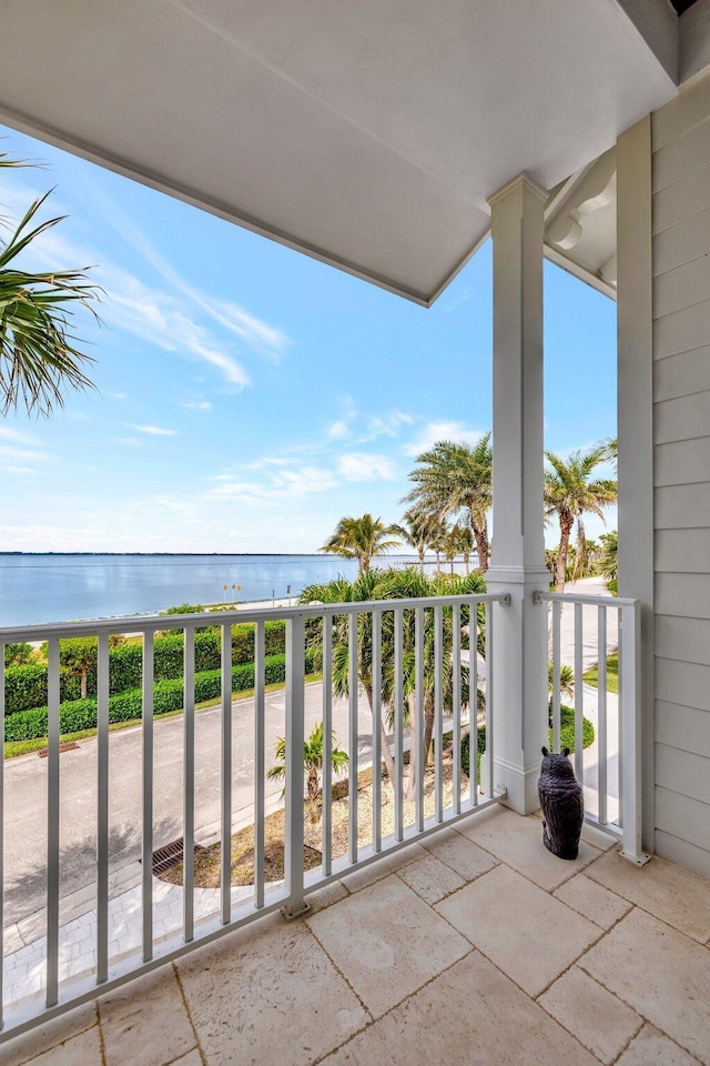 balcony with a water view