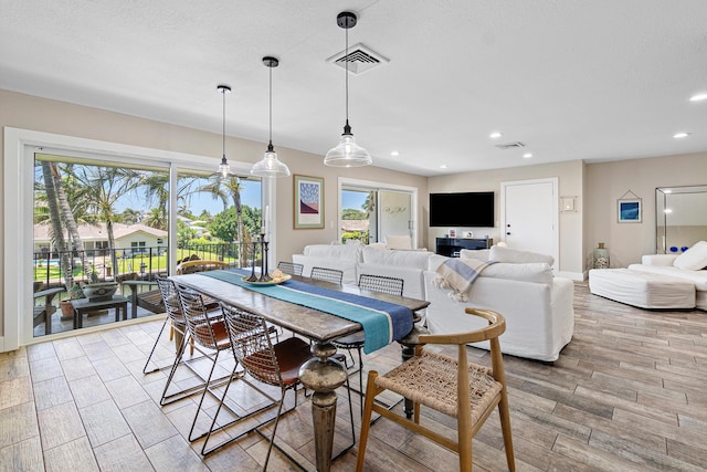 4316 S Ocean Blvd Unit 2S, Highland Beach, FL 33487 - dining space featuring light wood finished floors and recessed lighting