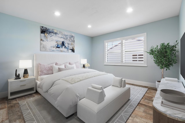 4316 S Ocean Blvd Unit 2S, Highland Beach, FL 33487 - bedroom with wood finished floors, baseboards, and recessed lighting