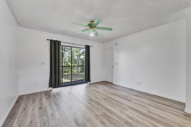 21894 Lake Forest Cir Unit 204, Boca Raton, FL 33433 - spare room with ceiling fan, light hardwood / wood-style flooring, and a textured ceiling
