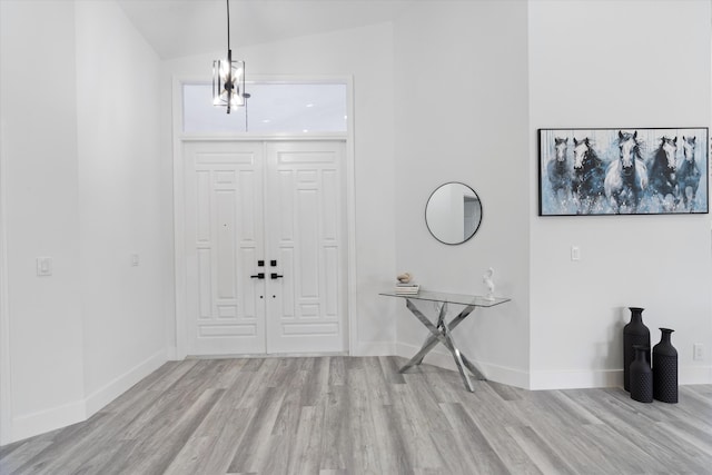 foyer entrance featuring light wood-type flooring