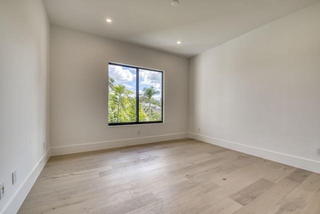 empty room featuring light wood-type flooring