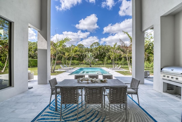 view of patio / terrace with area for grilling and exterior kitchen