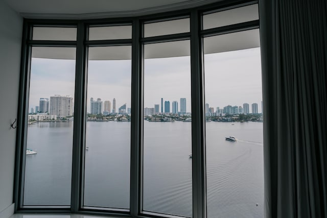 doorway with a water view