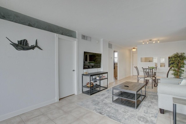 view of tiled living room