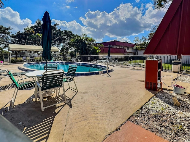 view of pool featuring a patio area