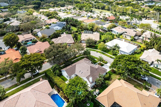 drone / aerial view with a residential view