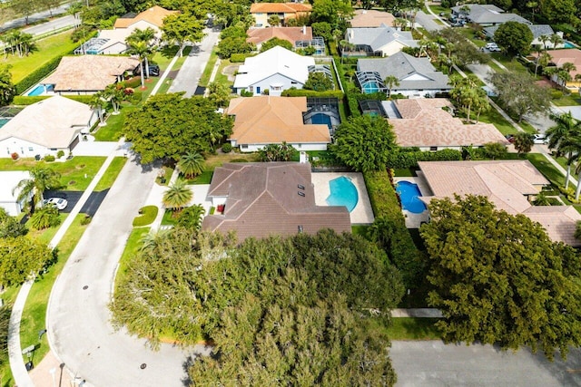 aerial view with a residential view