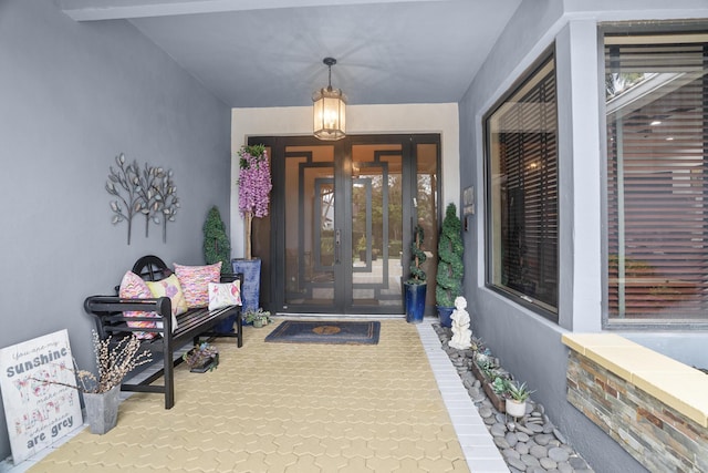 entrance to property with french doors