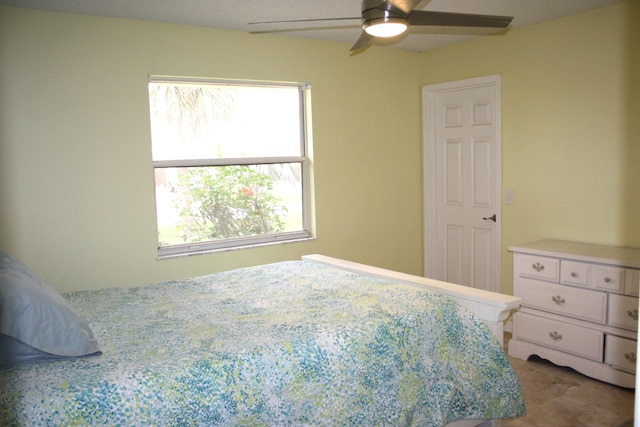 bedroom featuring ceiling fan