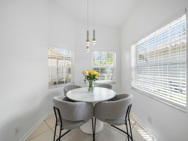 view of tiled dining area