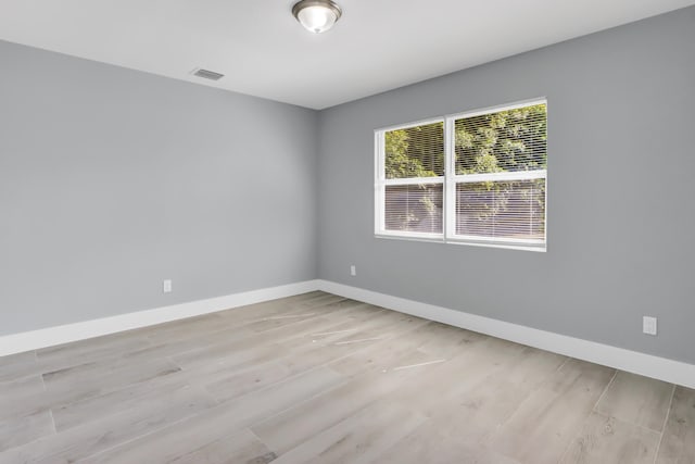 empty room featuring light wood-type flooring