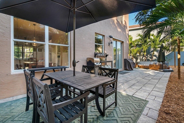 view of patio / terrace featuring grilling area and outdoor lounge area